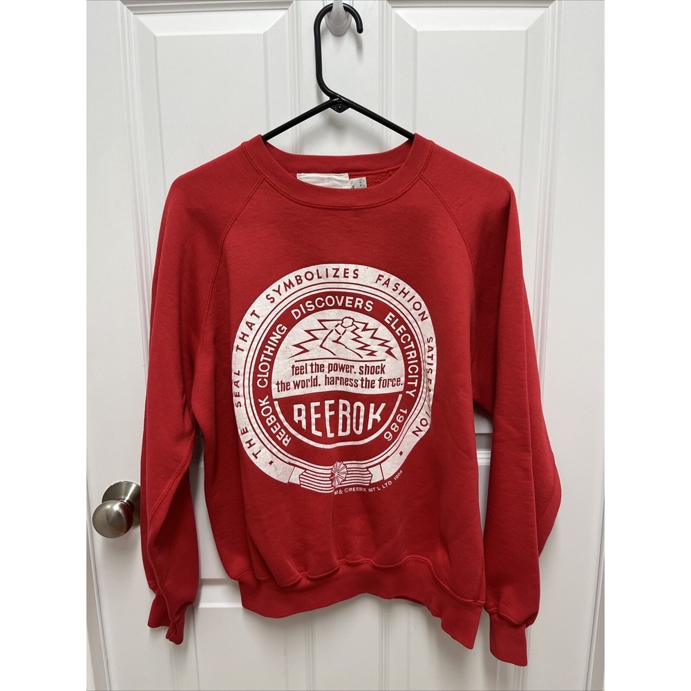 Vintage 1986 Reebok‎ Sweatshirt Red Size Medium